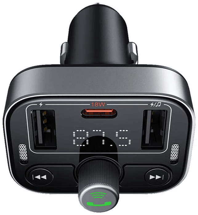 Transmisor FM MP3 Bluetooth S-09 Pro Para Auto + Cargador 18W Baseus