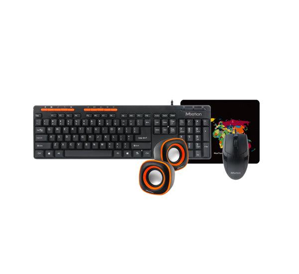 Kit 4 en 1 Mouse + Teclado + Mousepad + Parlantes MT-C105 Meetion - TecnoStrike® 