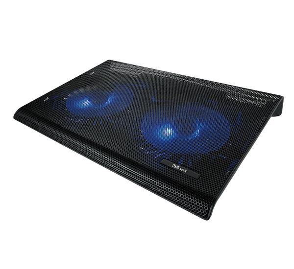 Base Cooling Doble Ventilador Stand Notebook Mac Hasta 17" Trust - TecnoStrike® 