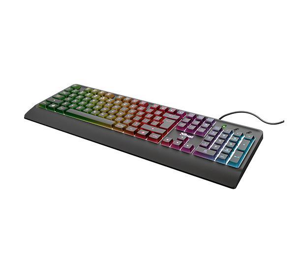 Teclado Gamer Ziva LED Multicolor Antiderrames Trust - TecnoStrike® 