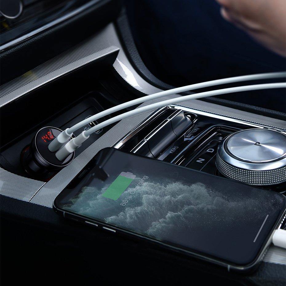 Cargador de Auto Digital Doble USB 4.8 A 24 Watts Baseus - TecnoStrike® 